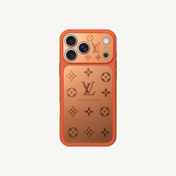 Monogram Metal Back Case in Orange (iPhone)
